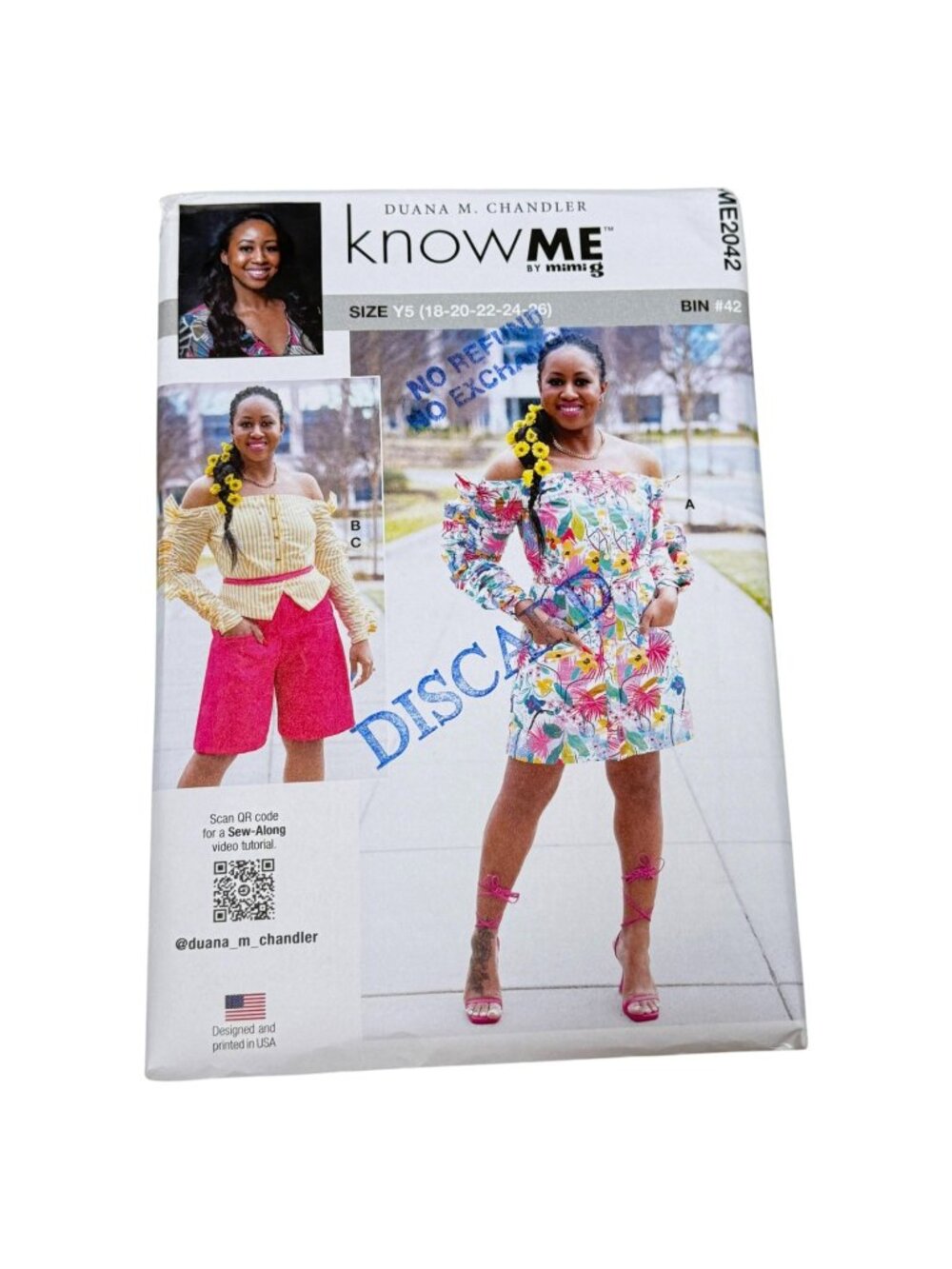 Know Me ME 2042 Chandler‎ Dress Top Shorts Sizes 18 to 26 Sewing Pattern Uncut